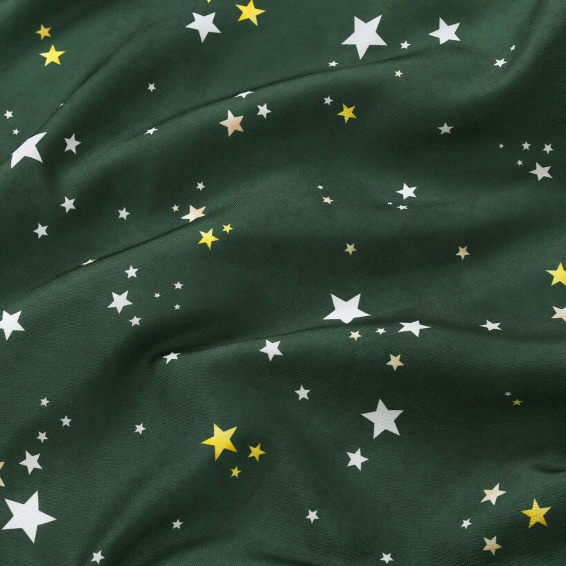 Runde Weihnachts-Tischdecke Teflon - Sterne auf Grün