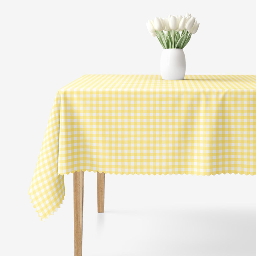Eckige Tischdecke Teflon - gelbe Würfel