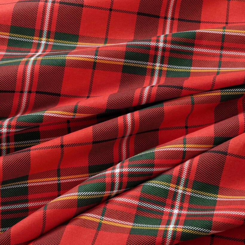 Weihnachtlicher Flanellstoff - rotes Karo
