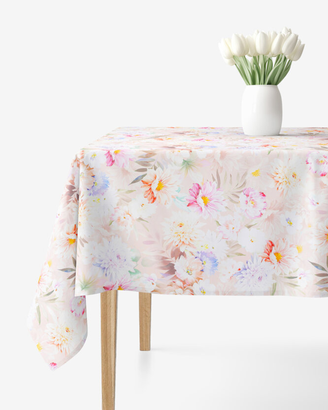Eckige Tischdecke 100% Baumwolle Deluxe - wilde Blumen