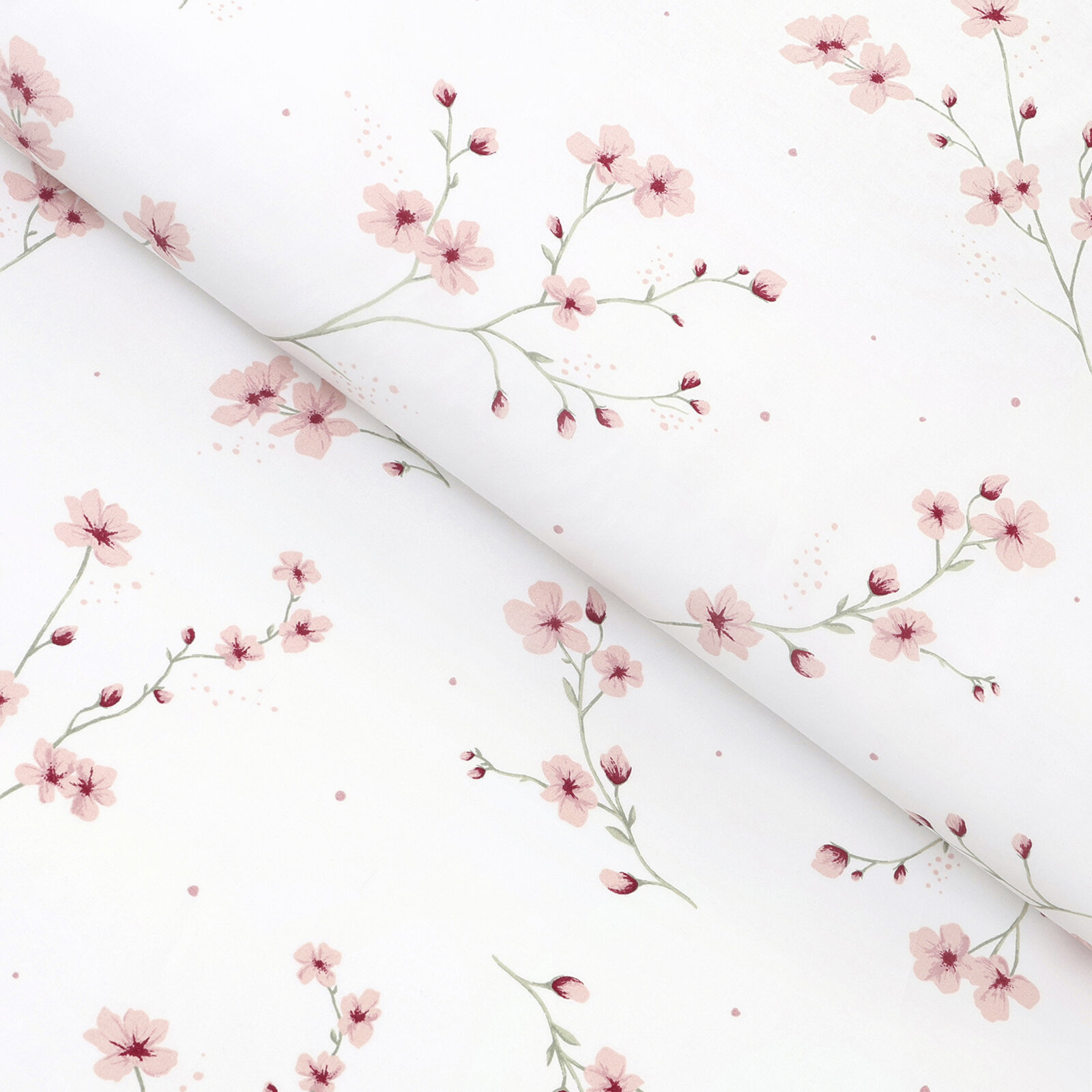 Baumwollstoff - Blühende Sakura-Kirschbäume