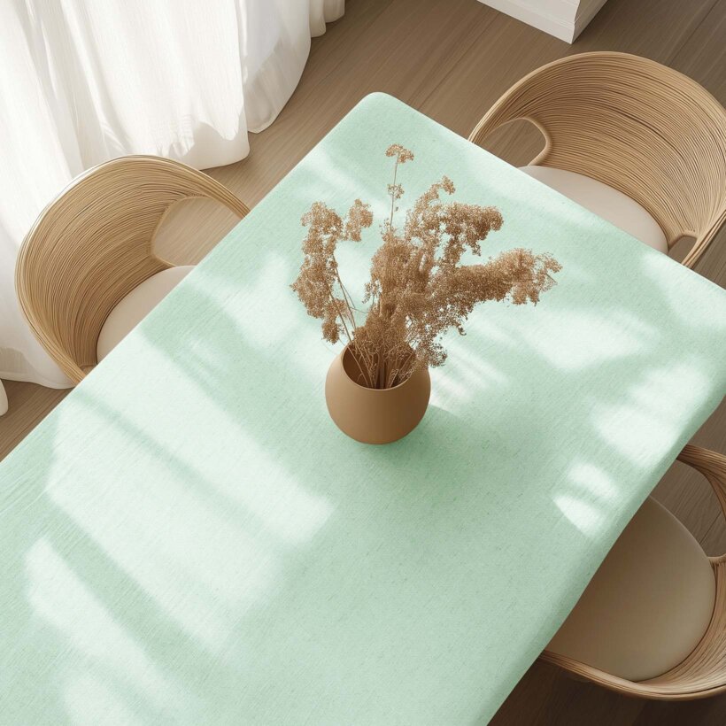 Quadratische Tischdecke aus Leinenmischung - hellmint