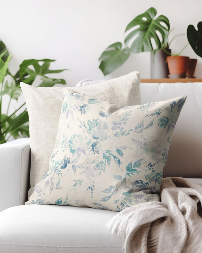 Dekorativer Kissenbezug Valencia - Pflanzenabdrücke