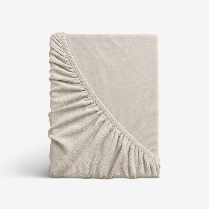 Elastisches Bettlaken aus Frottee - hellbeige