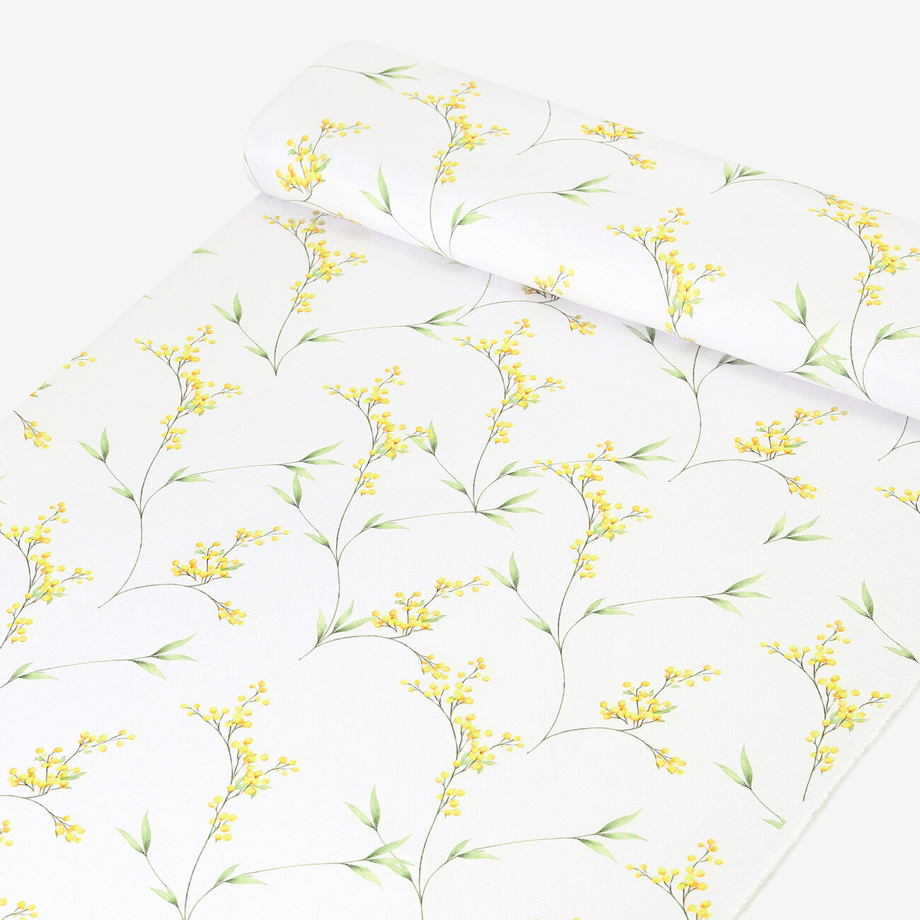 Teflonstoff für Tischdecken - Mimosenblüten