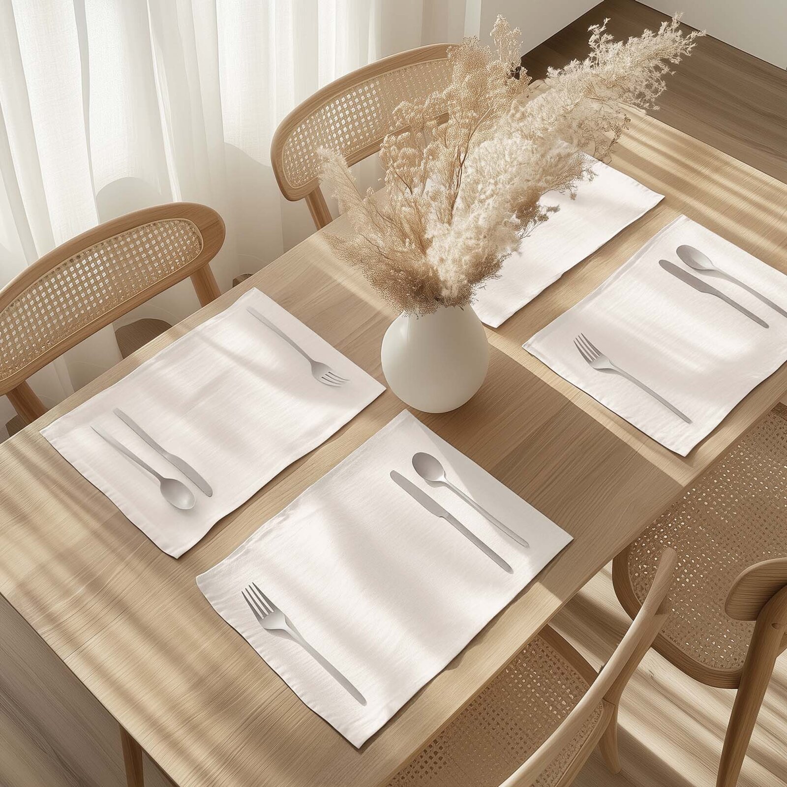 Tischset aus Leinenmischung - elfenbein - 2 Stück Set