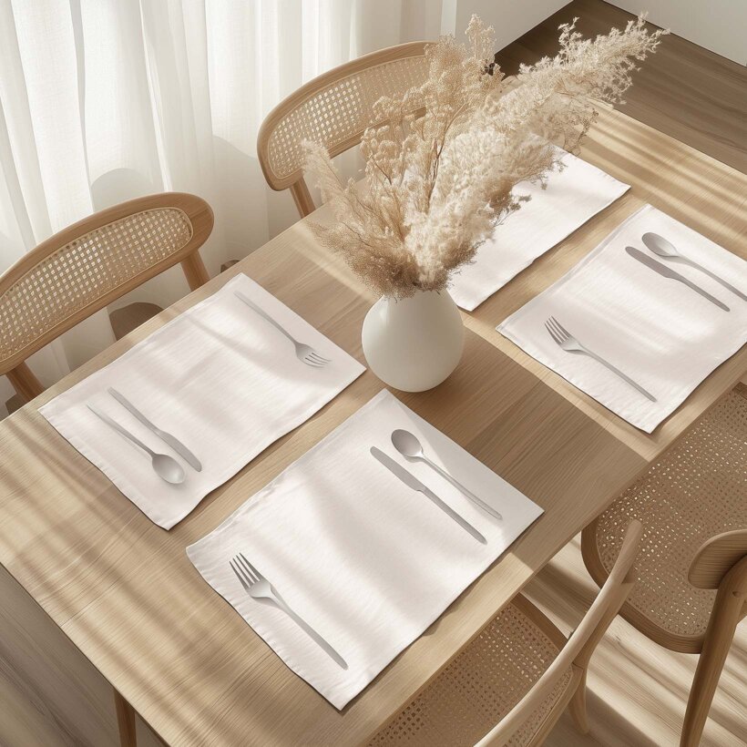 Tischset aus Leinenmischung - elfenbein - 2 Stück Set