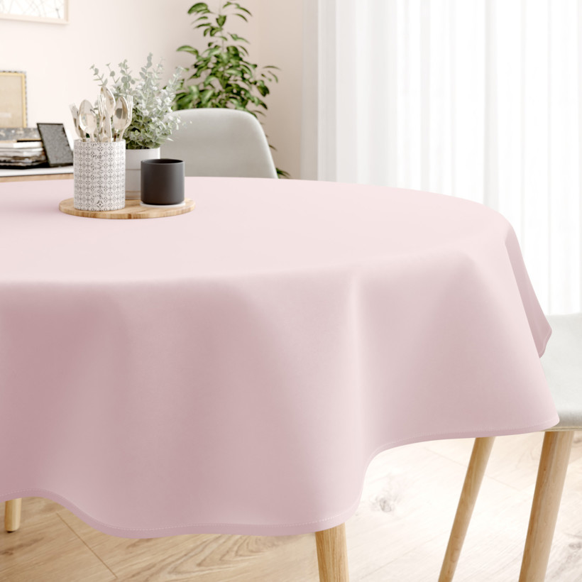 Runde Tischdecke 100% Baumwolle - puderrosa