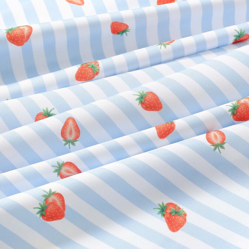 Tischset Teflon - blaue Streifen mit Erdbeeren - 2 Stück