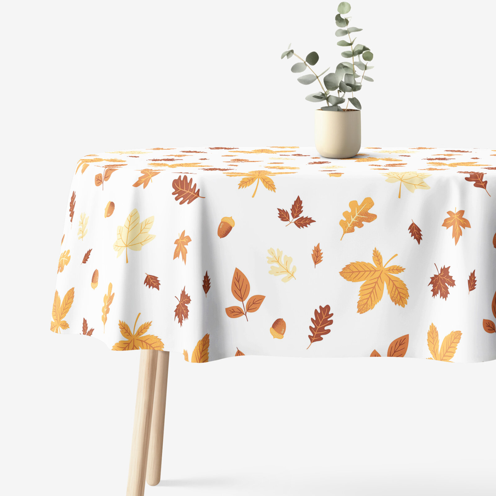 Ovale Tischdecke aus 100% Baumwolle - Herbstblätter
