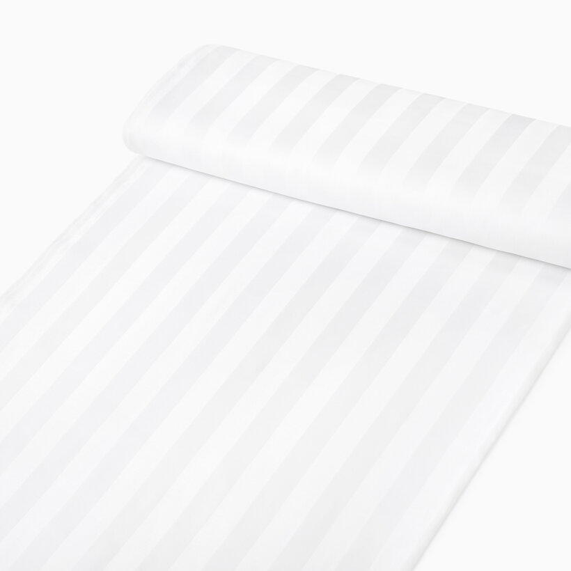 Damast - weiße Streifen mit Satin-Glanz