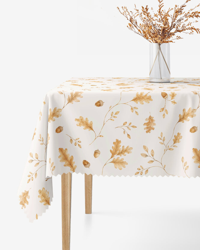 Eckige Tischdecke Teflon - Eichenblätter