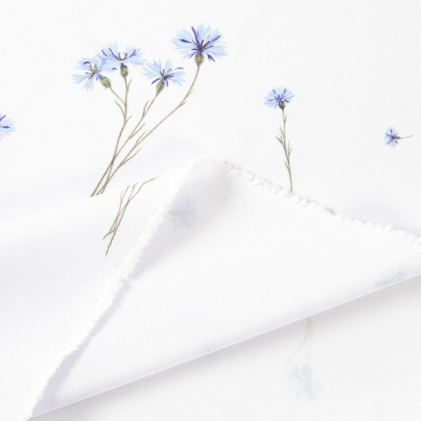 Teflonstoff für Tischdecken - Blaue Kornblumen