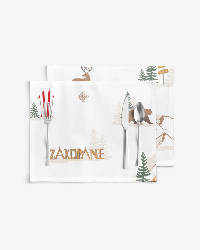 Weihnachtliches Tischset 100% Baumwolle - Zakopane - 2 Stück