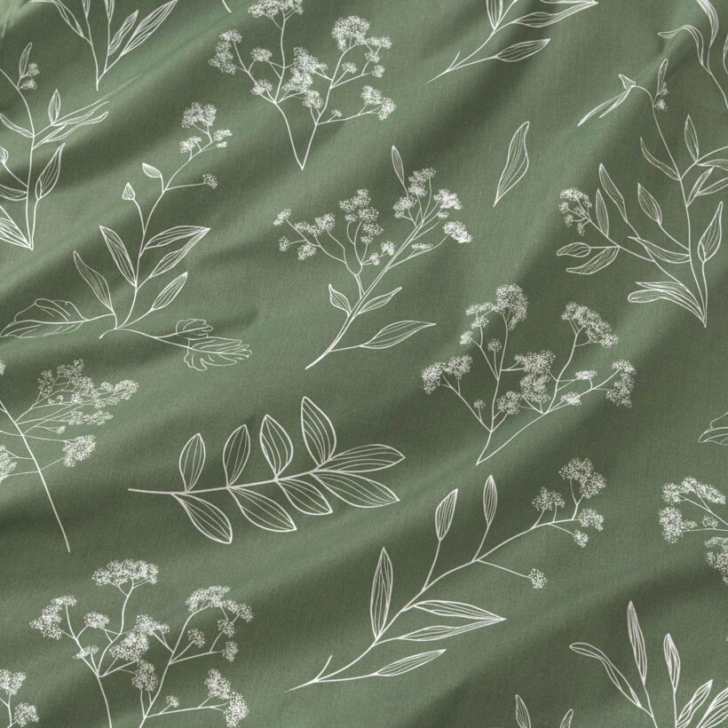 Baumwollstoff - Kräuterblätter