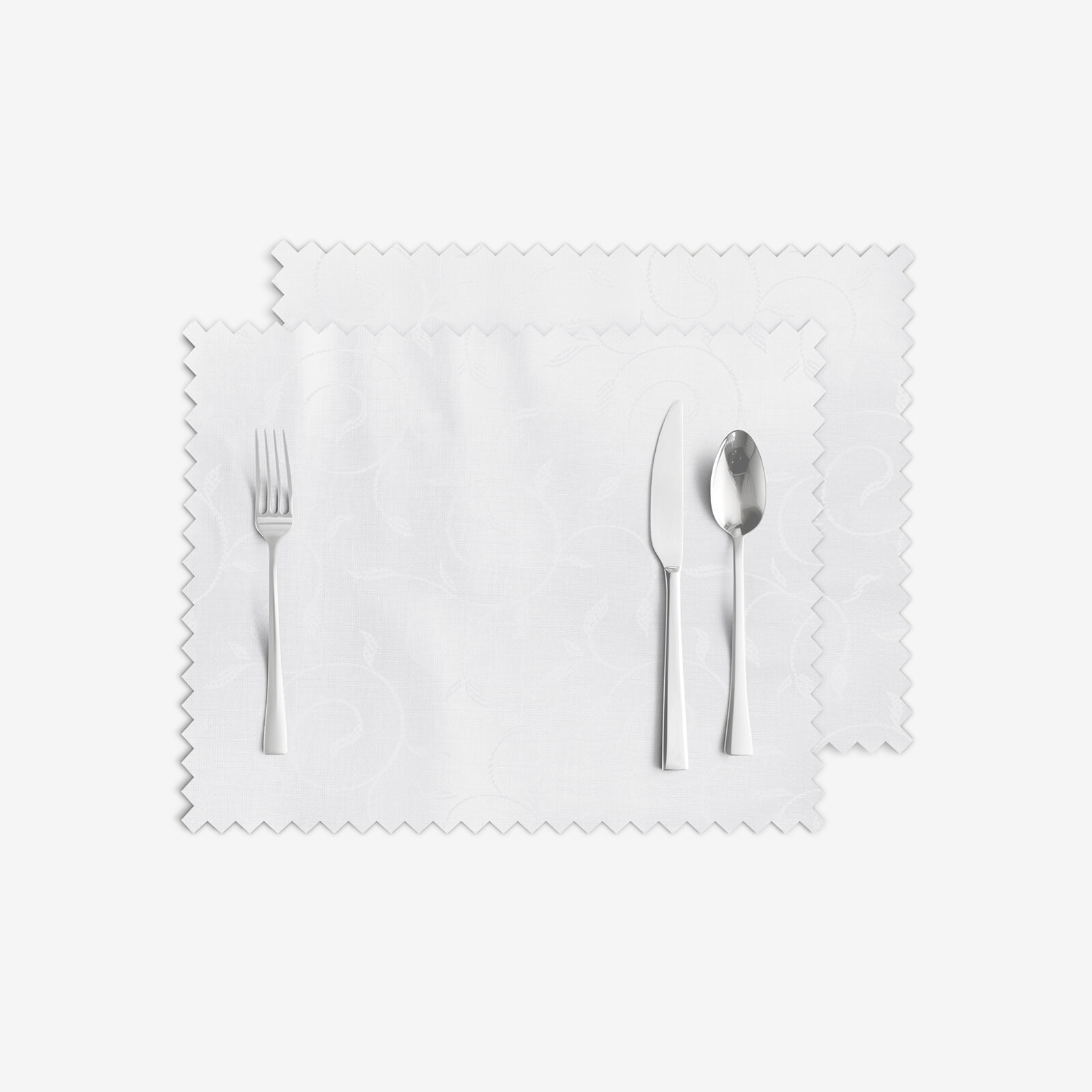 Festliches Tischset Teflon - weiß mit großen Ornamenten - 2 Stück