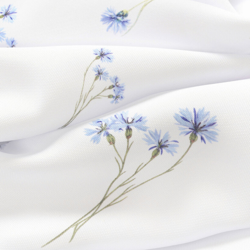 Eckige Teflon-Tischdecke - Blaue Kornblumen