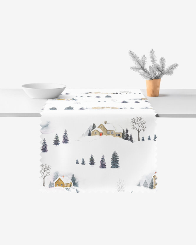 Weihnachtlicher Teflon-Tischläufer - Winterlandschaft