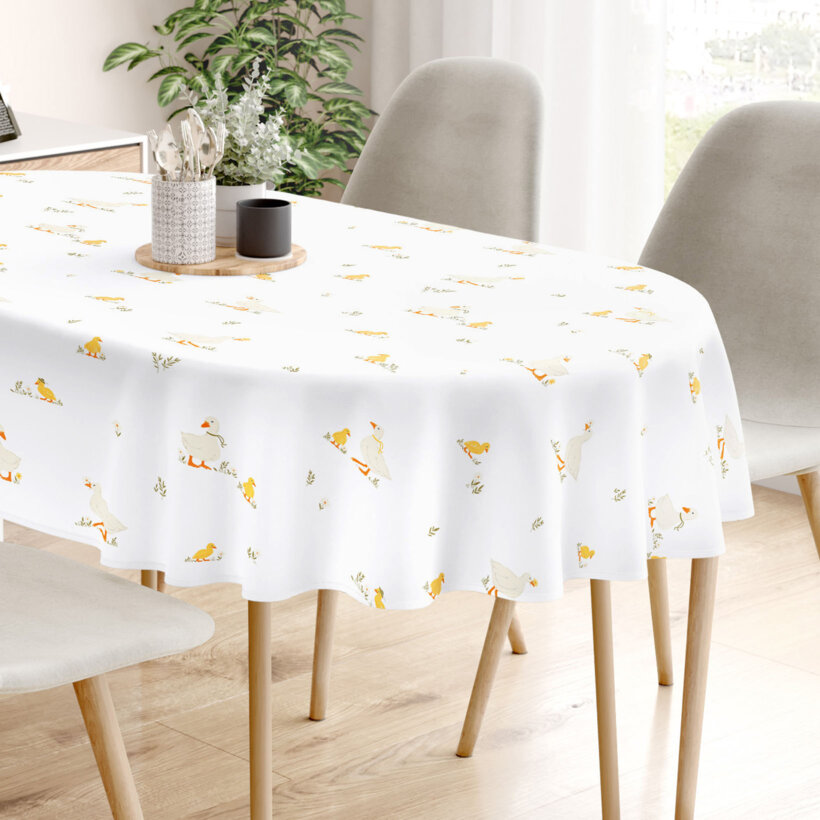 Ostern Ovale Tischdecke aus 100% Baumwolle - Enten