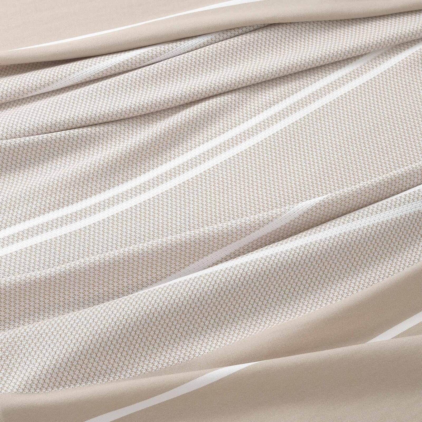 Leichtes Strandtuch - Beige mit weißen Streifen