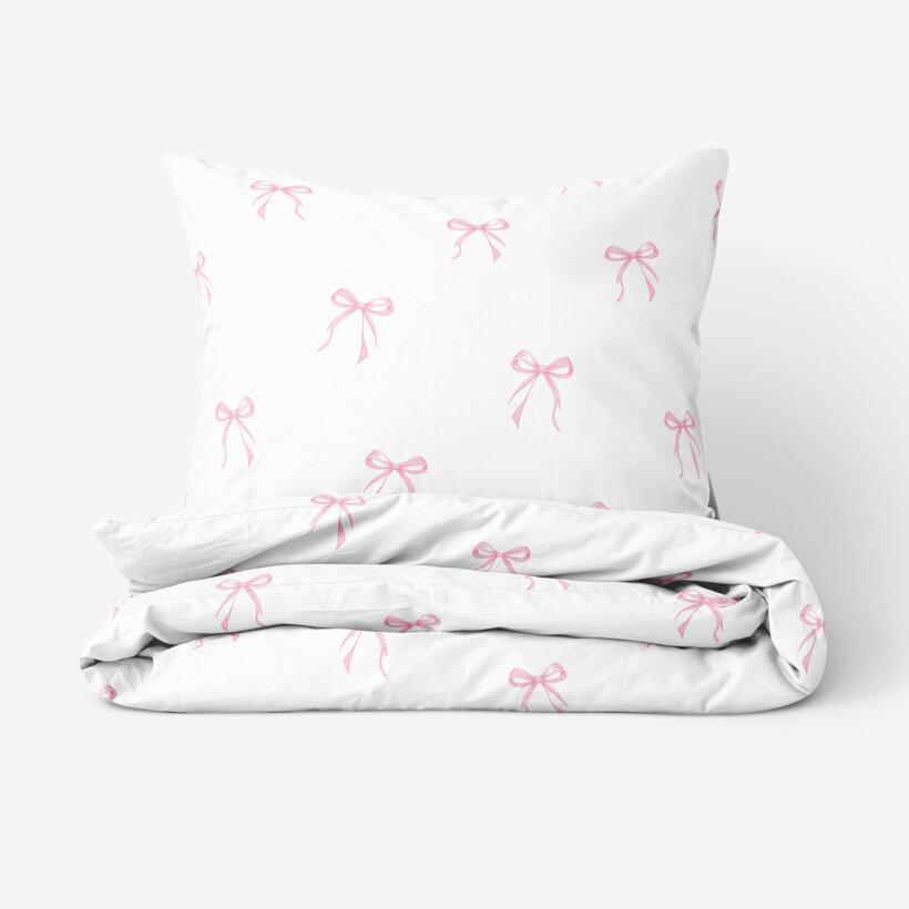 Bettwäsche aus Baumwolle - rosa Schleifen