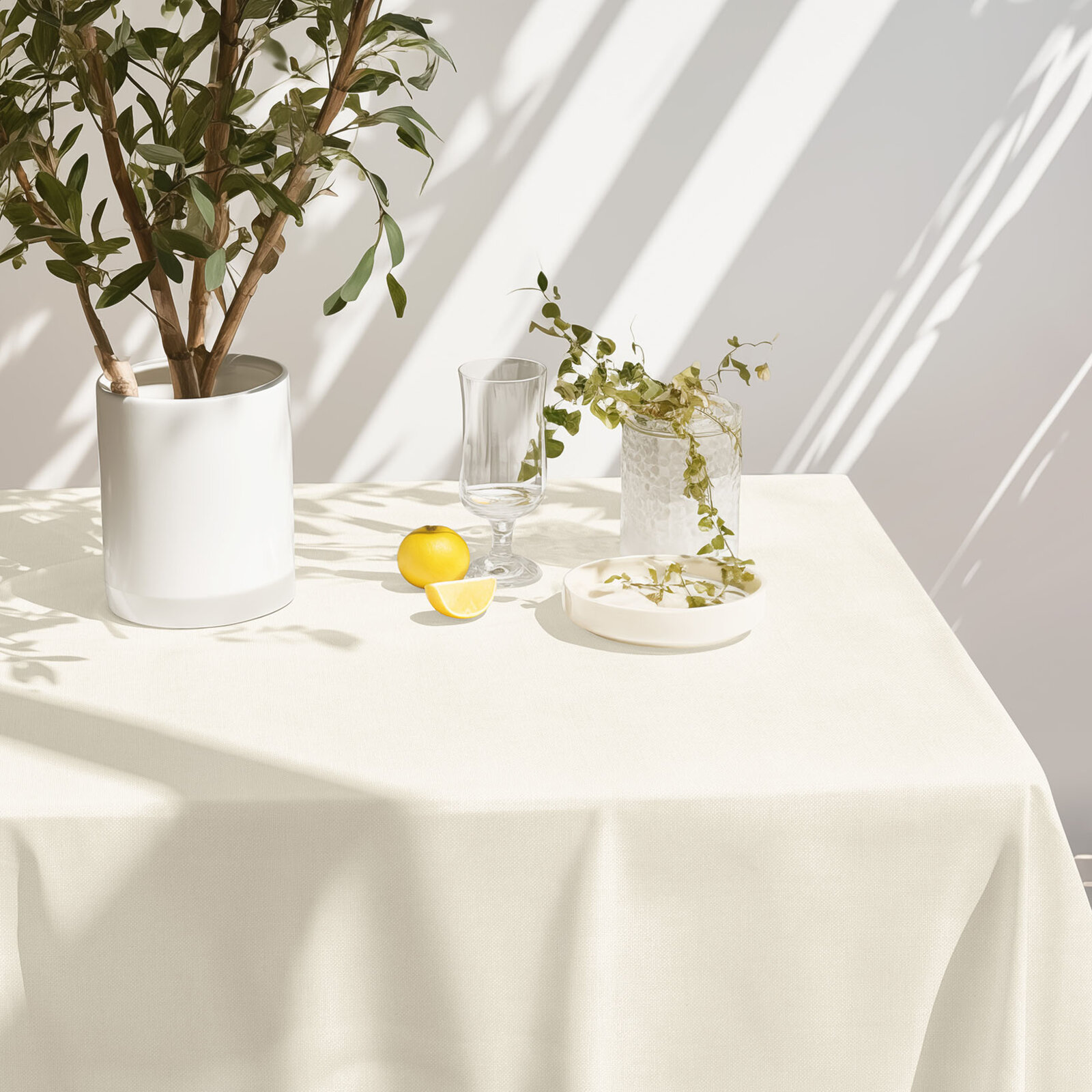 Eckige Tischdecke Malaga - creme