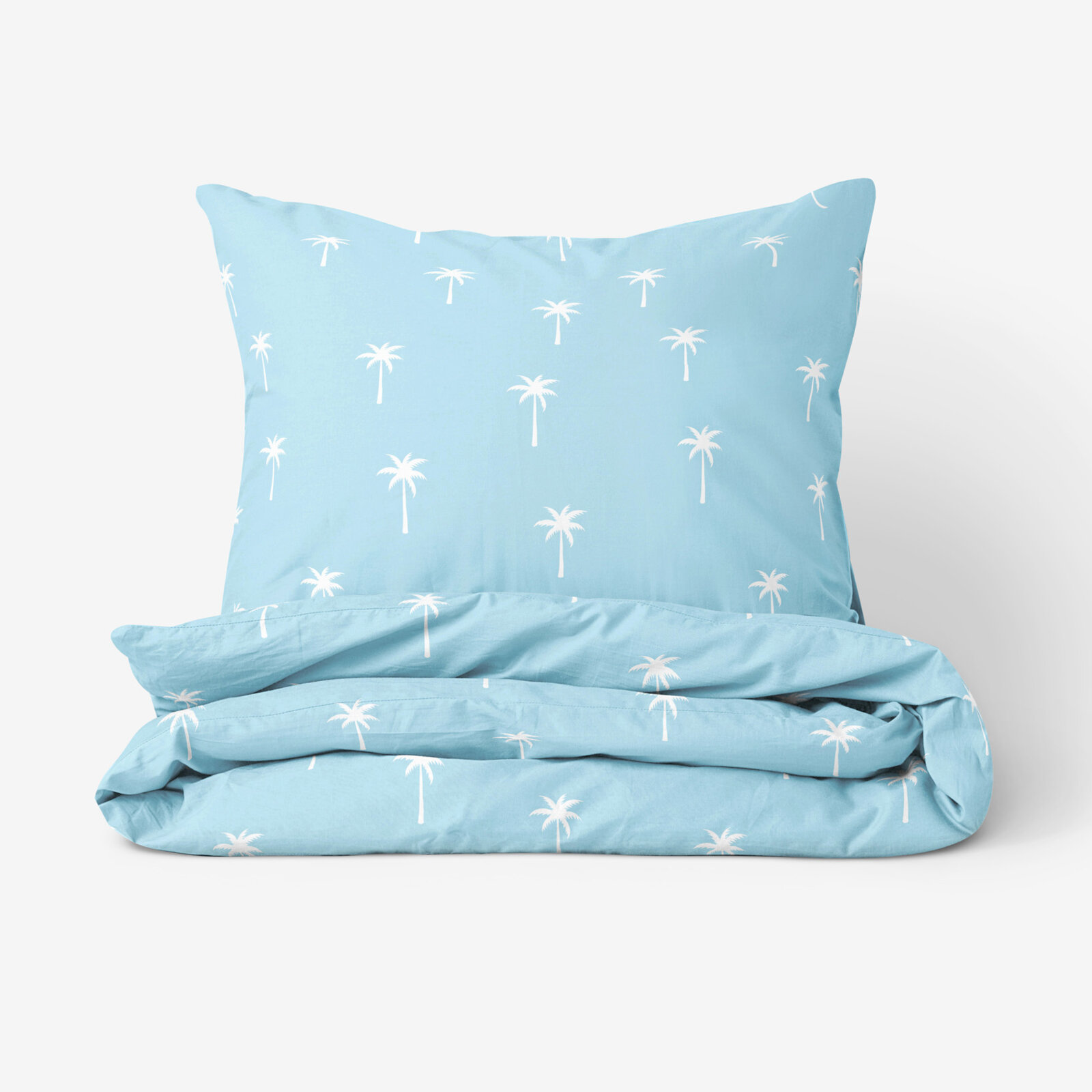 Bettwäsche aus Baumwolle - Palmen auf Pastellblau