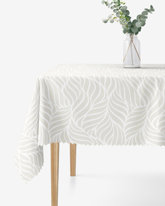 Eckige Teflon-Tischdecke - Beige Linien