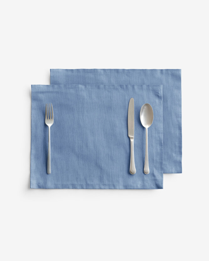 Tischset aus Leinenmischung - blau - 2 Stück Set