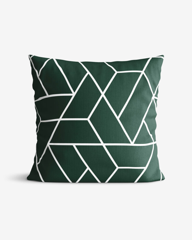 Kissenbezug aus Baumwolle - Mosaik auf Dunkelgrün