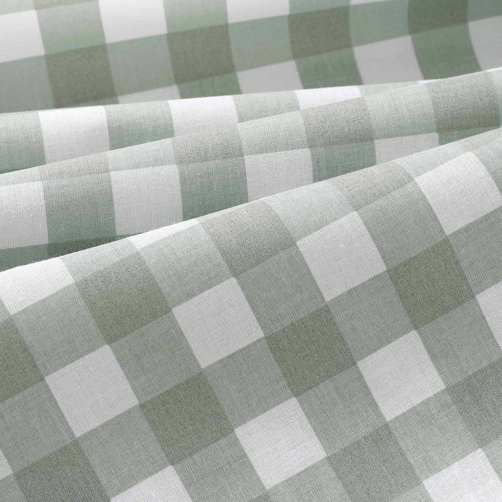 Vorhang aus Baumwolle - Salbeigrüne Würfel