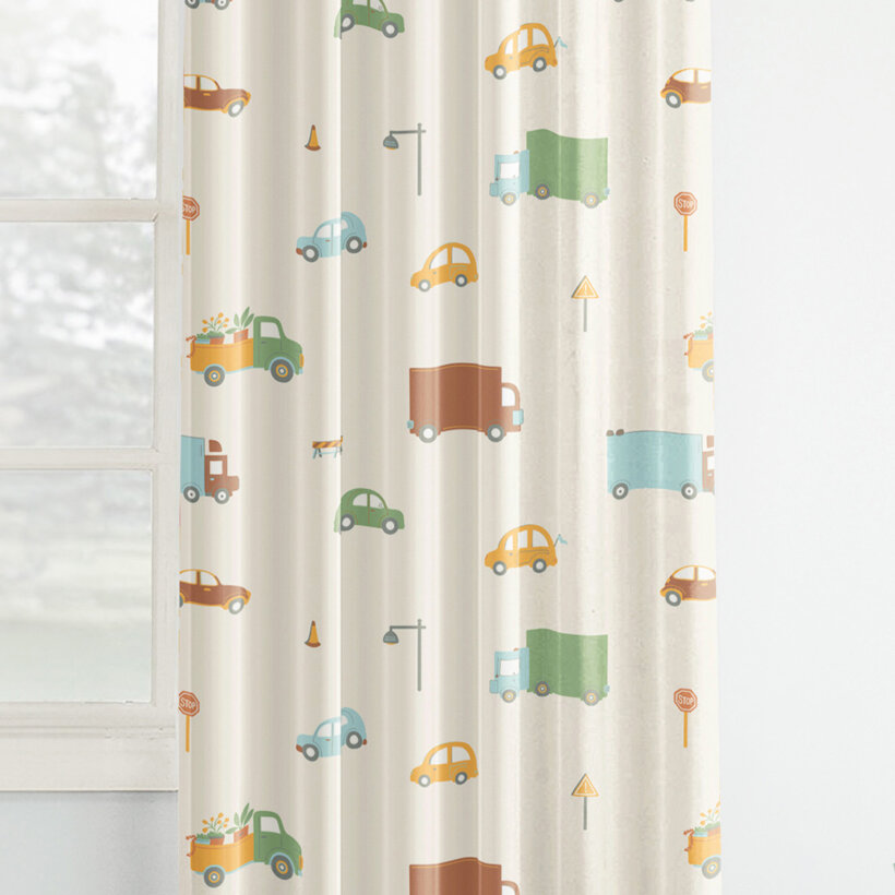 Vorhang aus Baumwolle Kindermotive - Welt der Autos