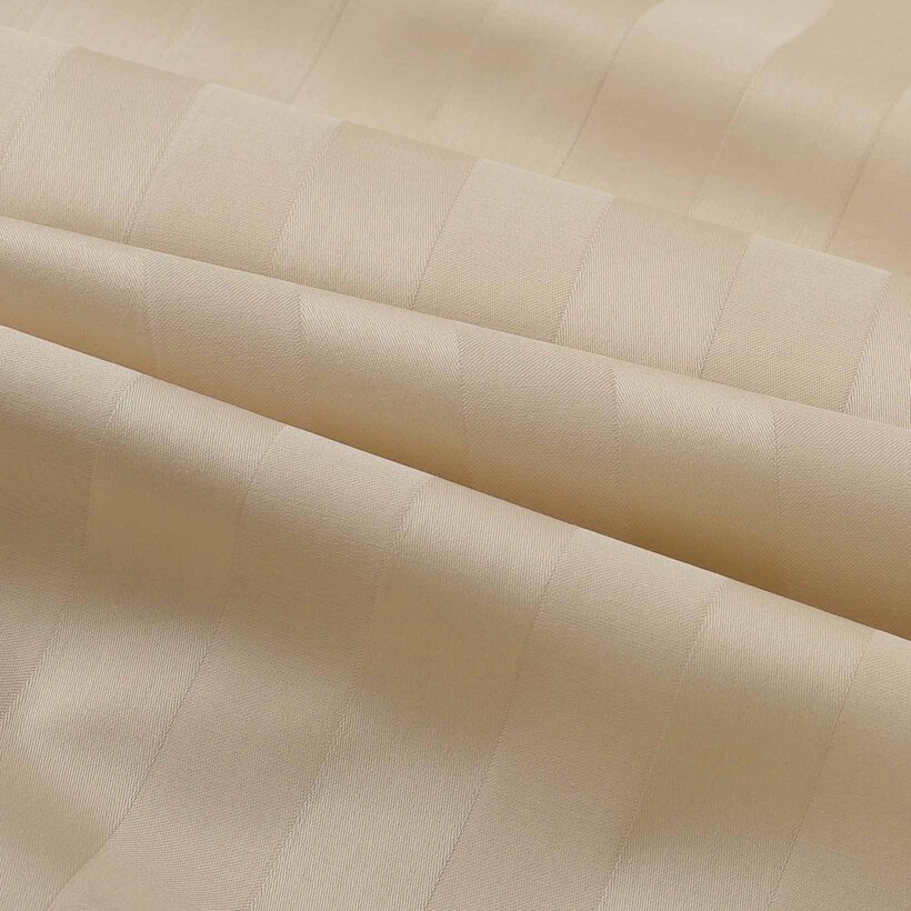 Festliche runde Damast-Tischdecke - goldene Streifen mit Satin-Glanz