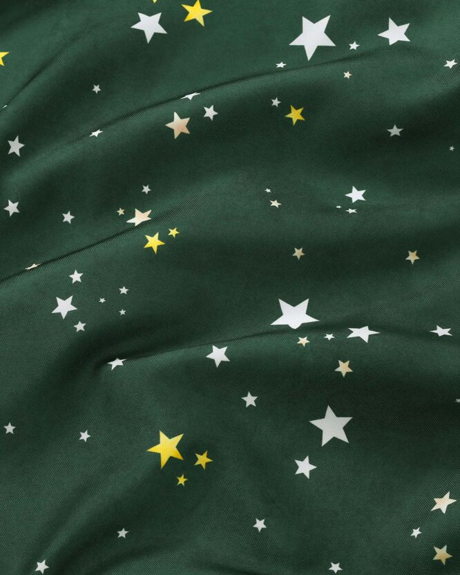 Weihnachtlicher Teflonstoff für Tischdecken – Sterne auf Grün