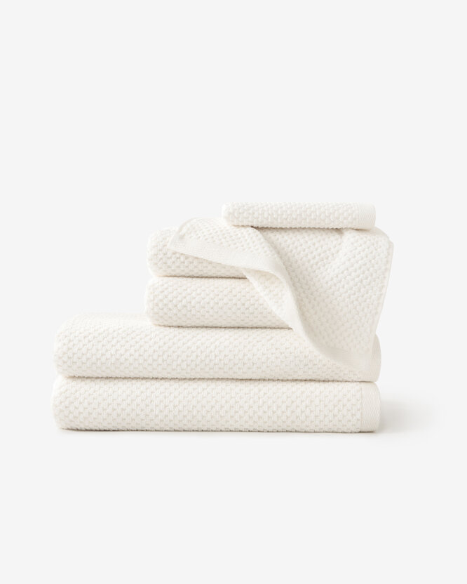 Frottee-Handtuch / Badetuch aus Baumwolle Micro Pure - Vanille
