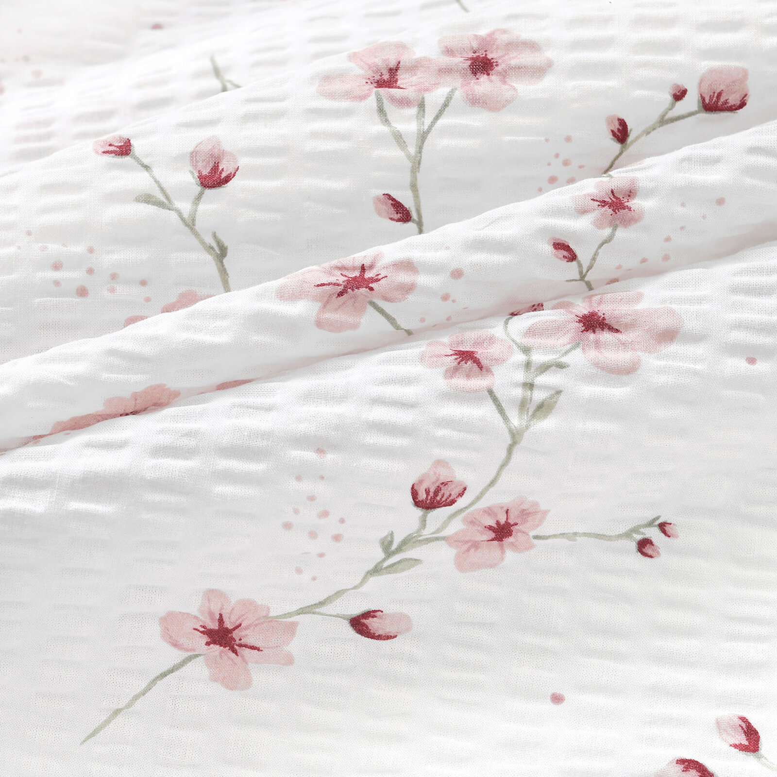 Seersucker Bettwäsche - Blühende Sakura-Kirschbäume
