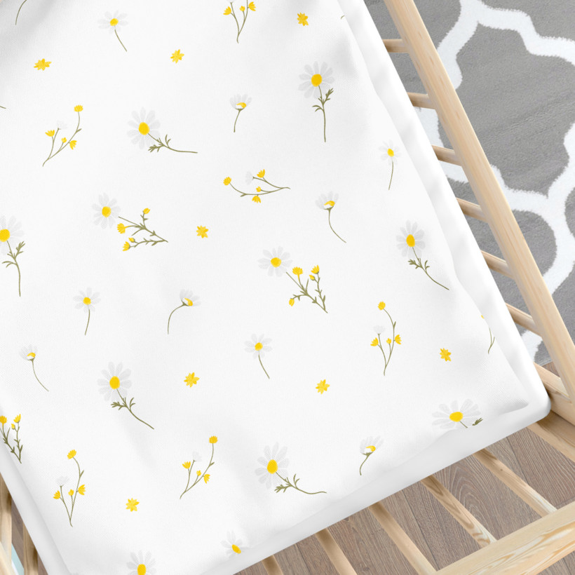 Bettwäsche für Babybetten aus Baumwolle Duo - Kamille mit salbeigrün