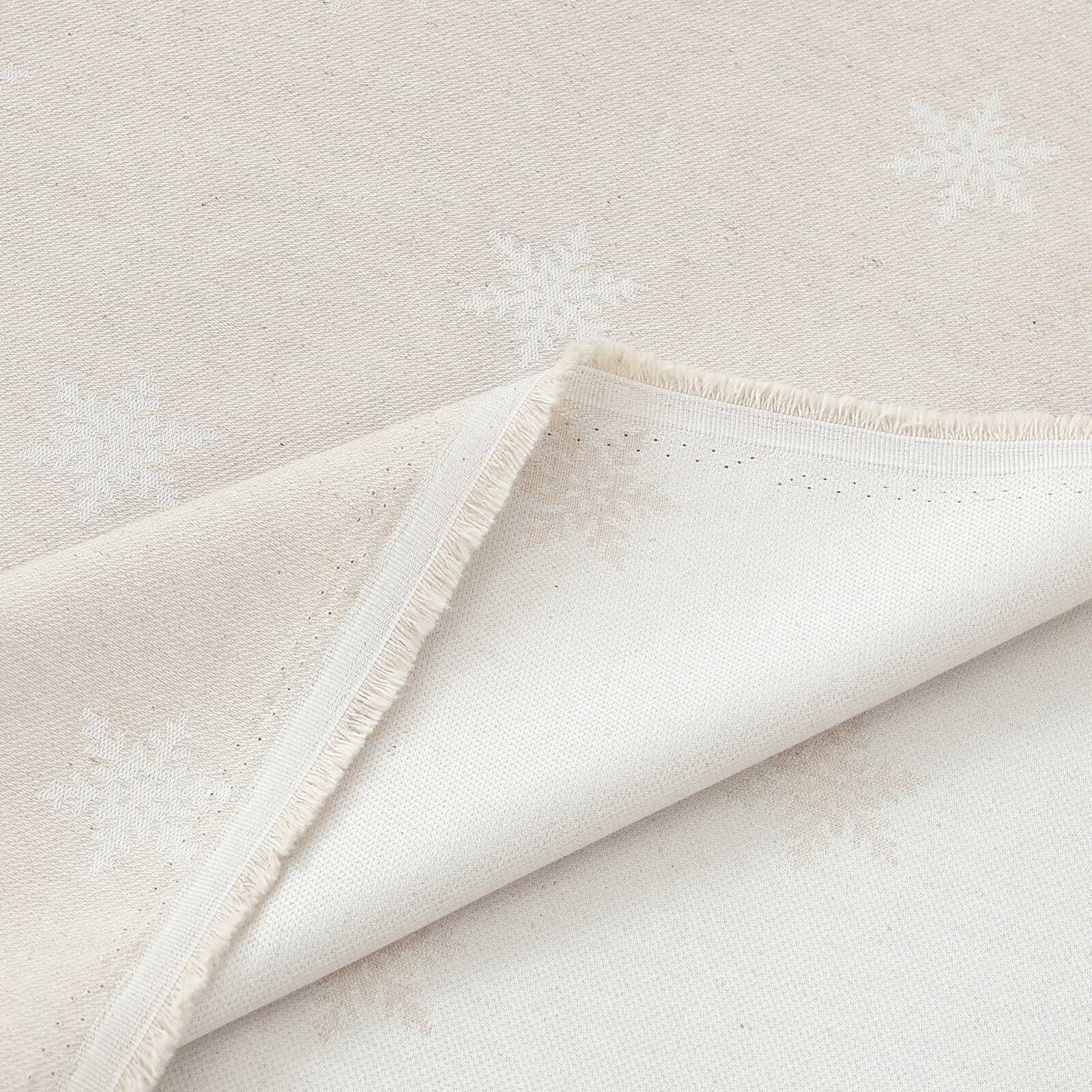 Weihnachtsstoff Natura - Schneeflocken auf natürlichem