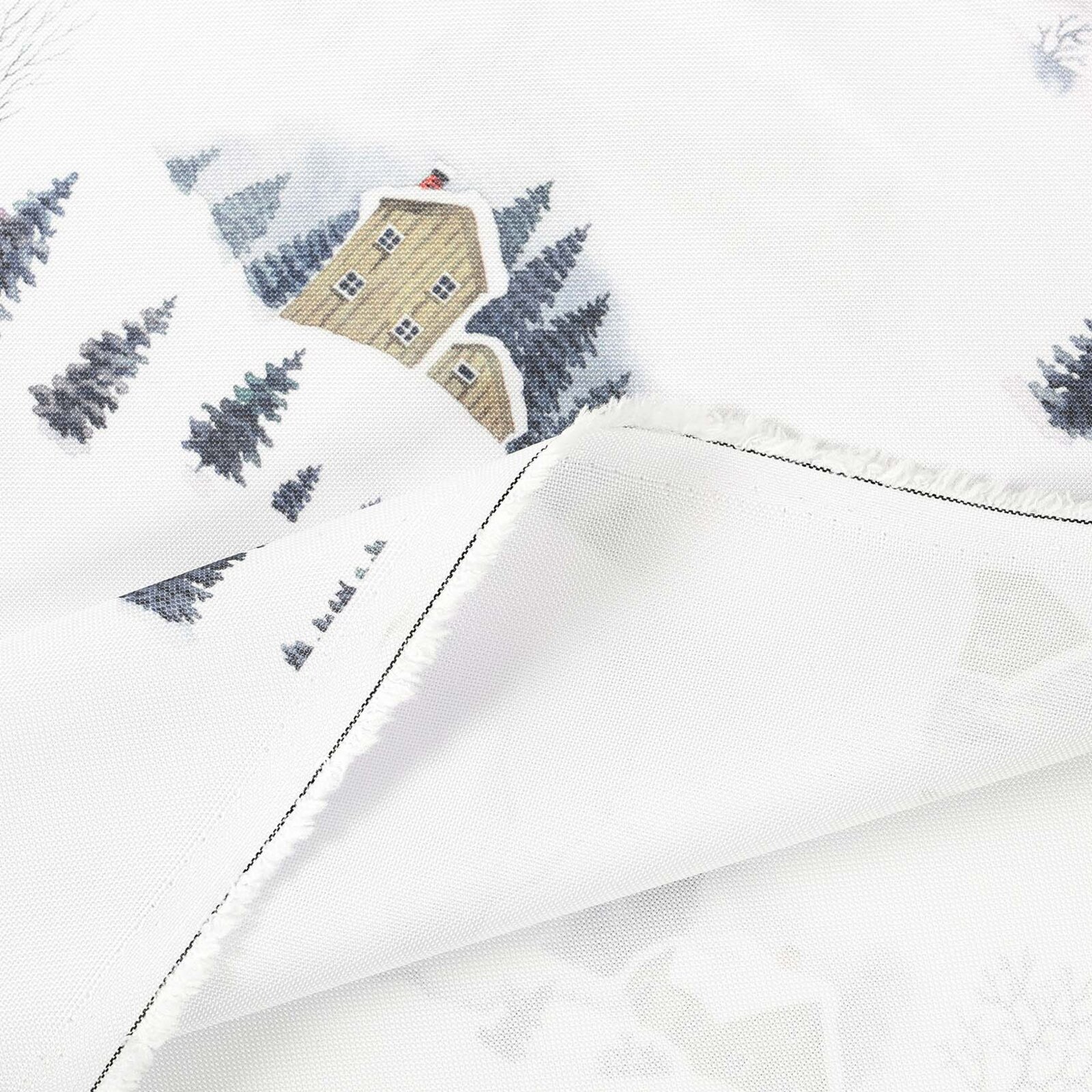 Weihnachtlicher Teflonstoff für Tischdecken – Winterlandschaft