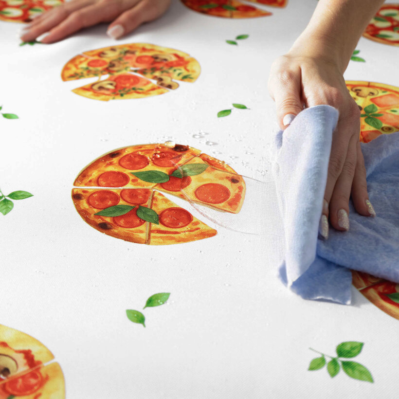 Eckige Tischdecke Teflon - köstliche Pizza