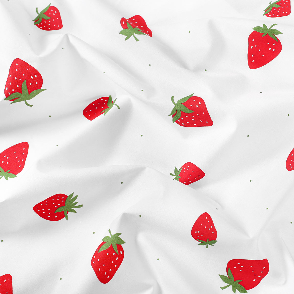 Bettwäsche für Babybetten aus Baumwolle Duo - frische Erdbeeren mit Hellgrün