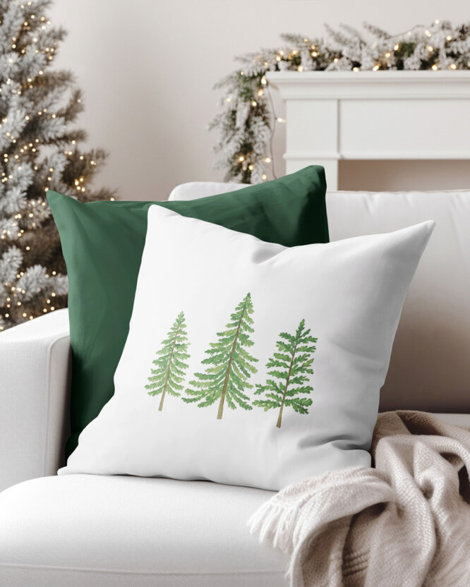 Weihnachtlicher dekorativer Kissenbezug - Winterbäumchen