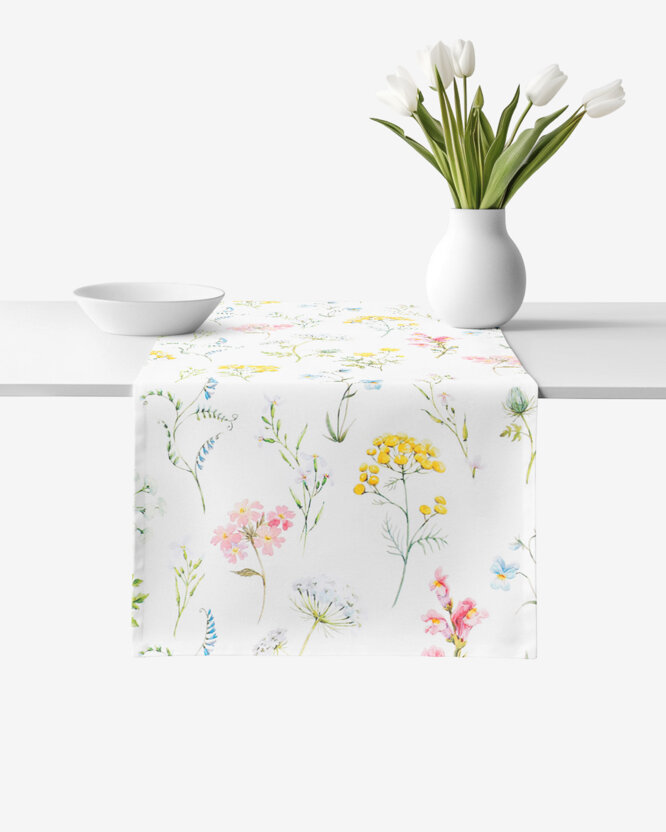 Tischläufer aus 100% Baumwolle Deluxe - blühender Frühling