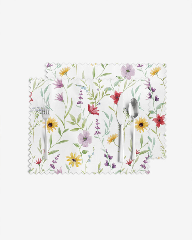 Teflon Tischset - bunte Frühlingsblumen - Set 2 Stück