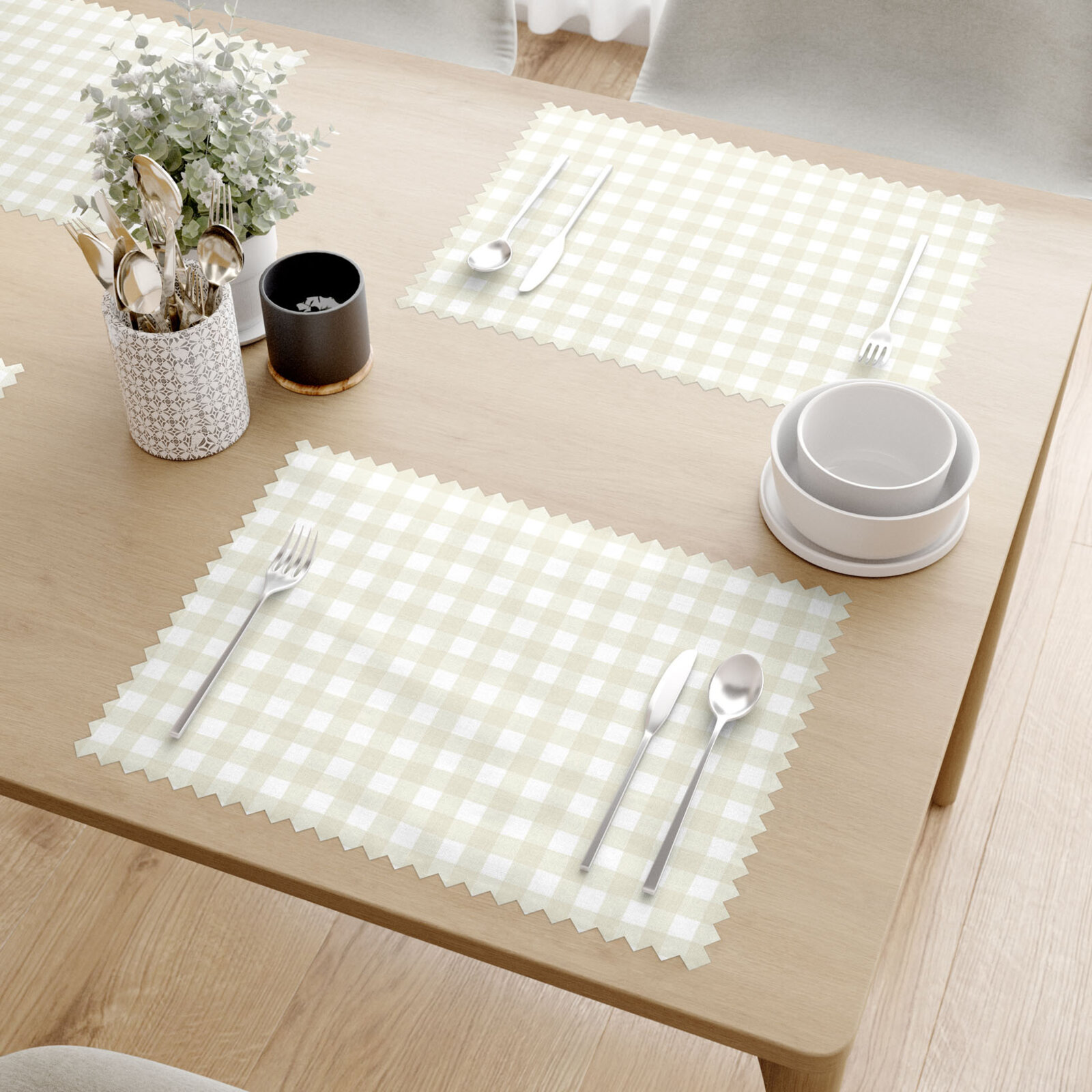 Tischset Teflon - beige Würfel - 2 Stück