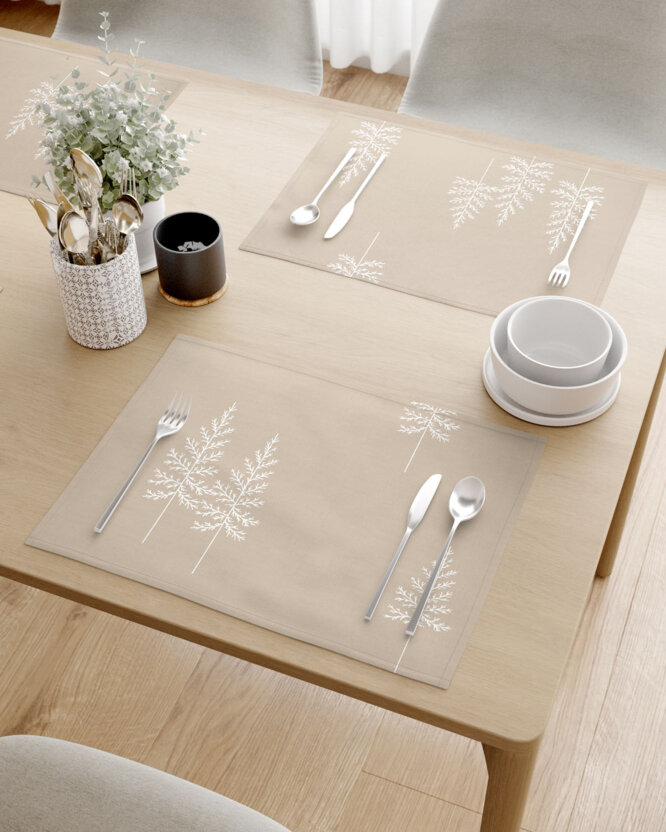 Weihnachtliches Tischset 100% Baumwolle - Nordische Tannenbäume - 2 Stück