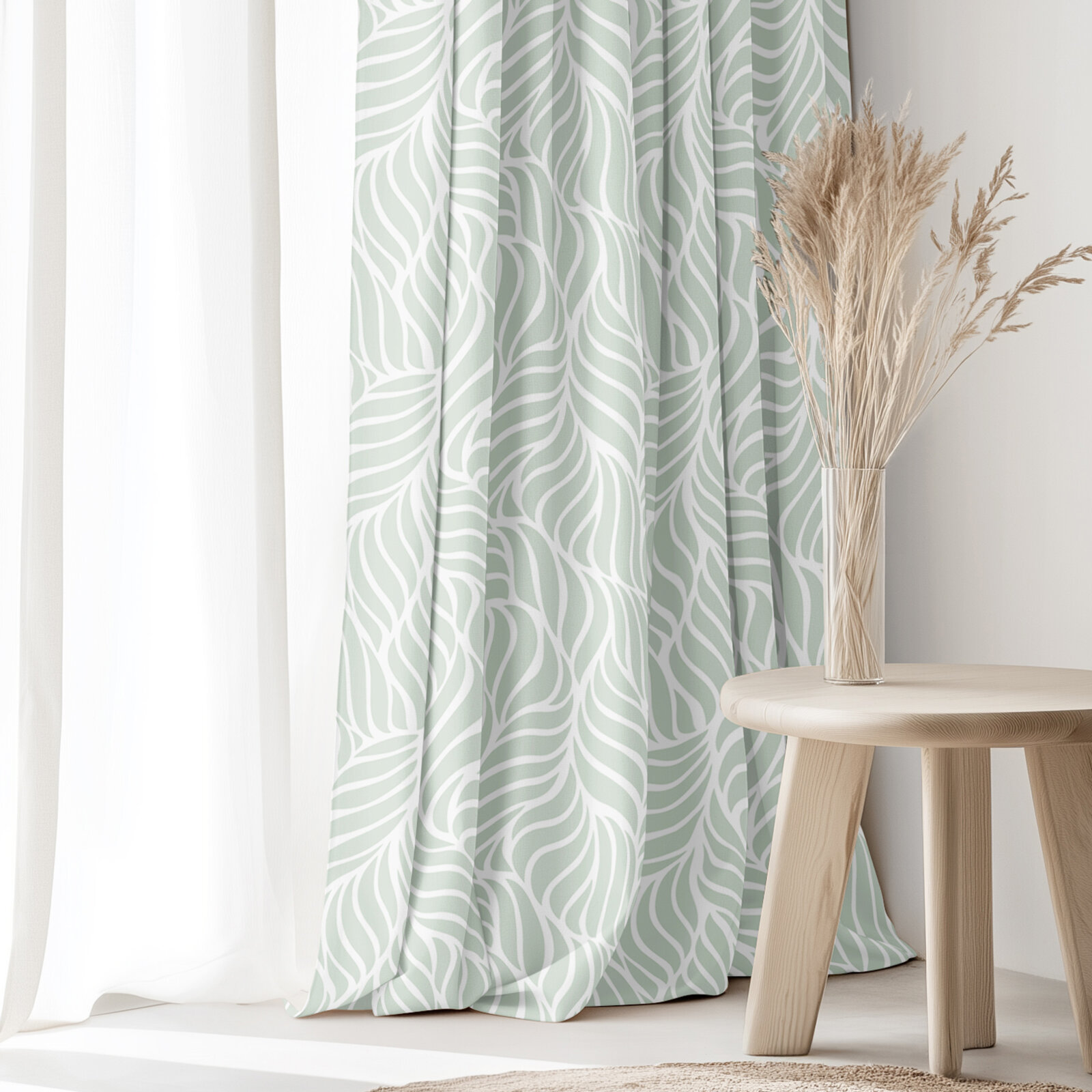 Dekorativer Vorhang – Salbeilinien
