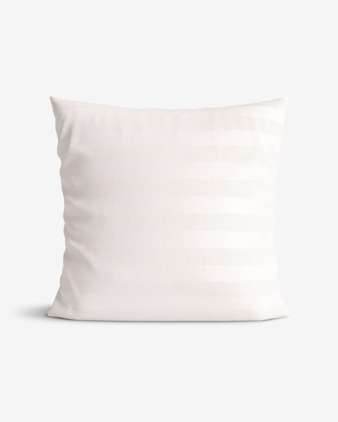 Kissenbezug aus Damast - creme Streifen mit Satin-Glanz