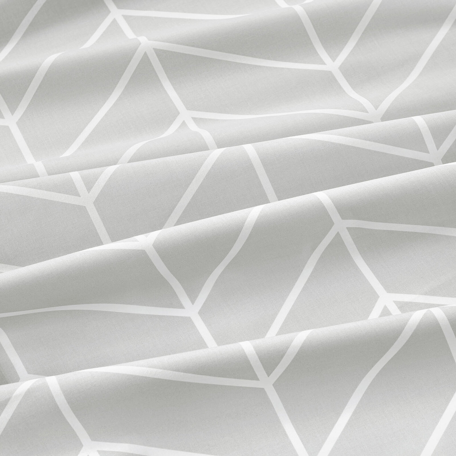 Kissenbezug aus Baumwolle - Weißer Zickzack auf Grau