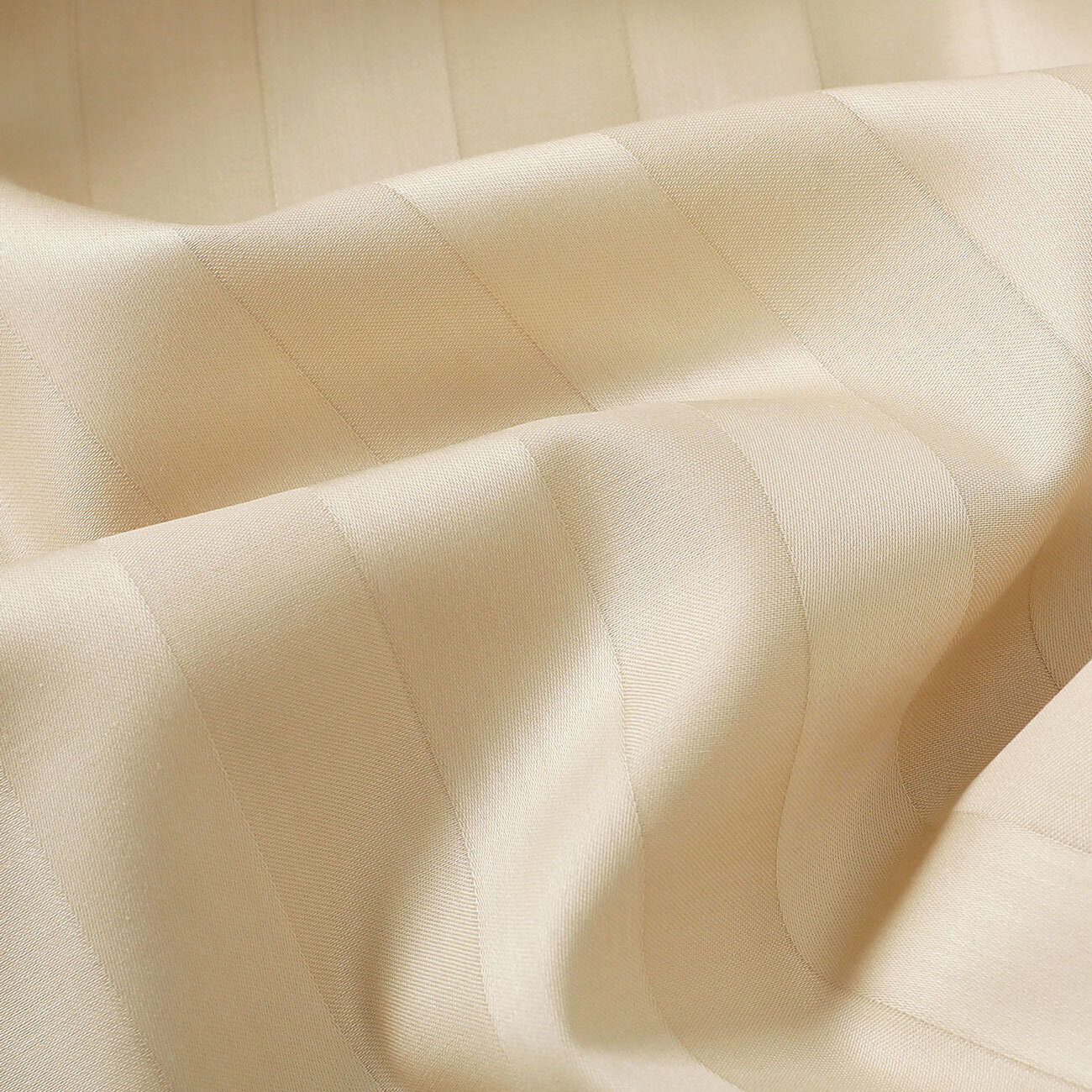 Spannbettlaken aus Damask - goldene Streifen mit Satin-Glanz